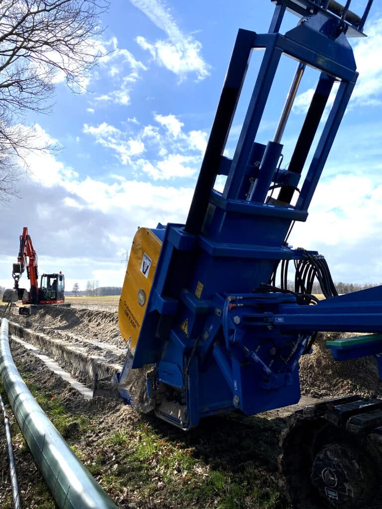 Grabenfräse zur Gas- und Wasserletungen