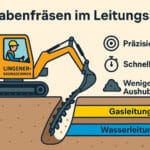 Fräsen von Lingener Baumaschinen für Gas- und Wasserleitungen