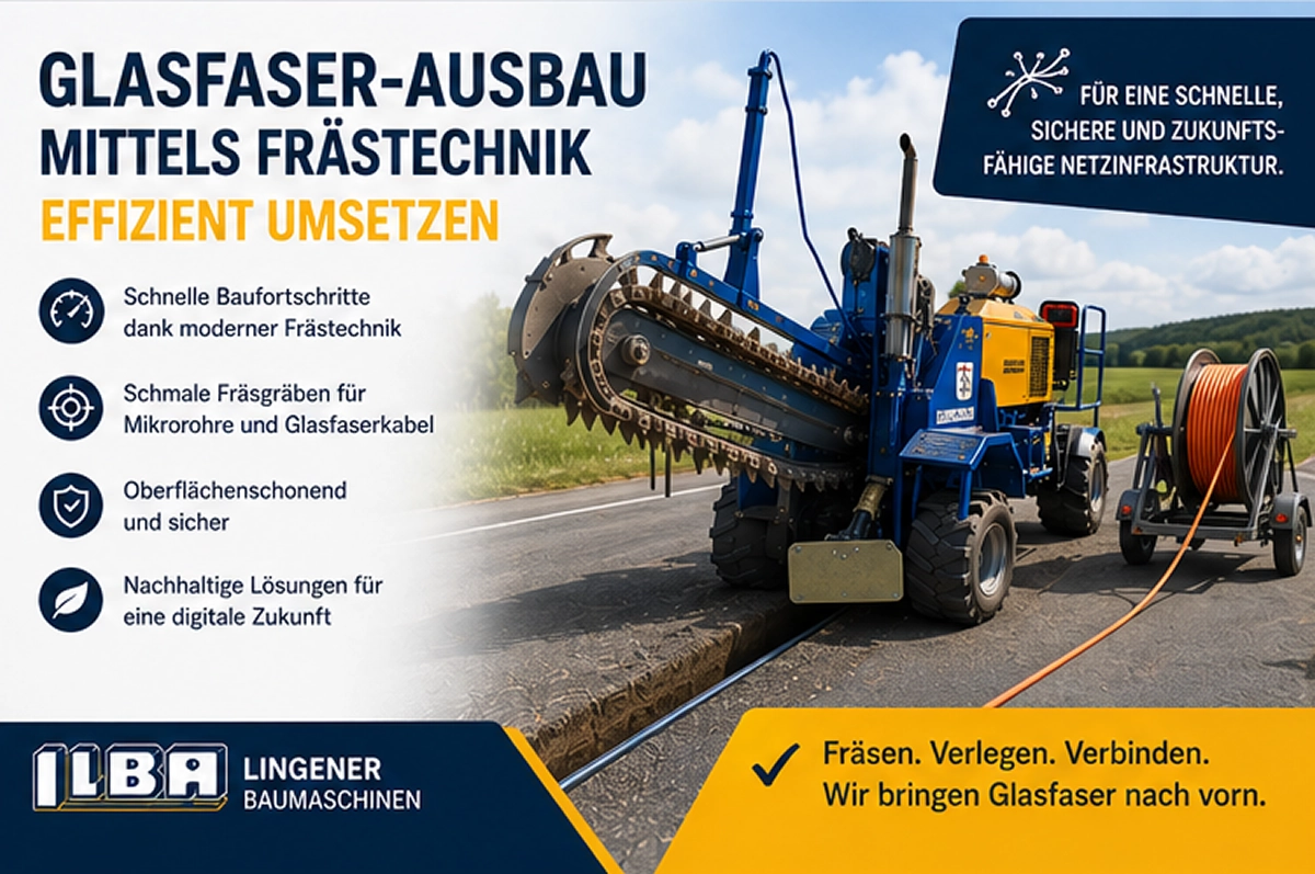 Glasfaser-Ausbau mittels Frästechnik