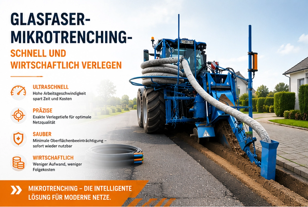 Glasfaser-Mikrotrenching