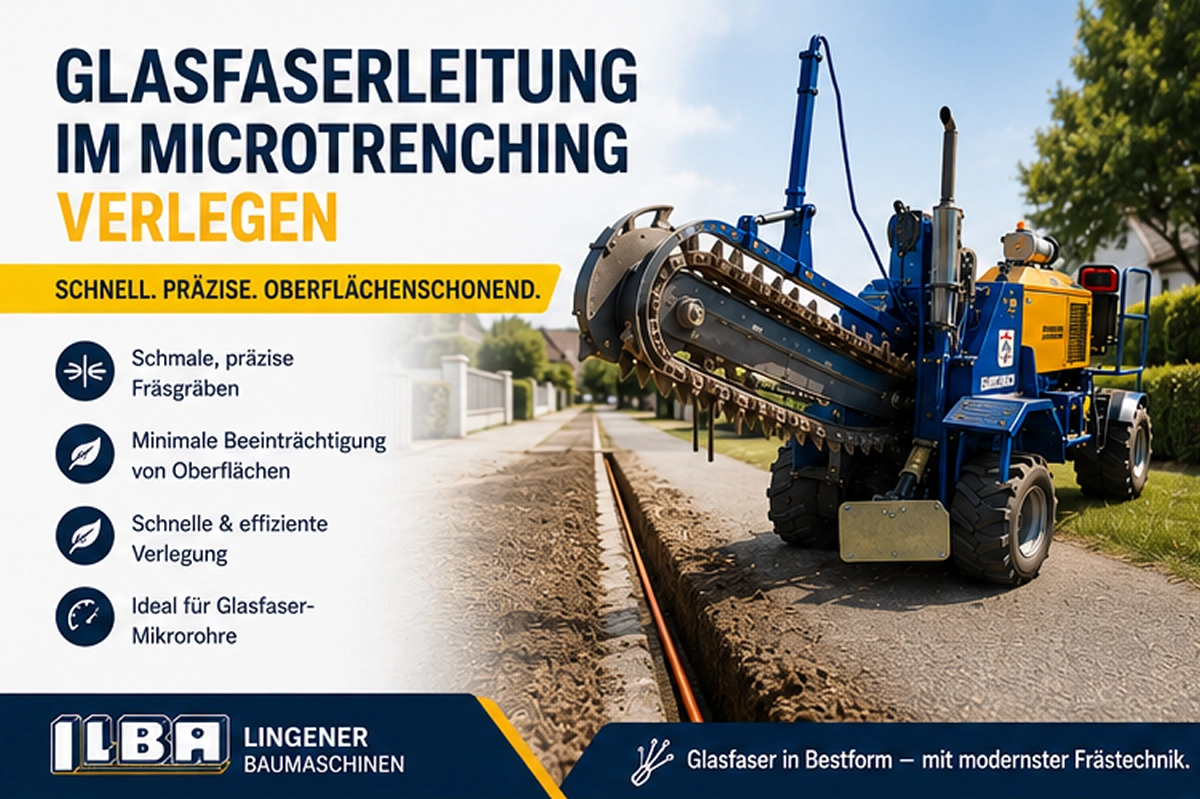 Glasfaserleitung im Microtrenching verlegen