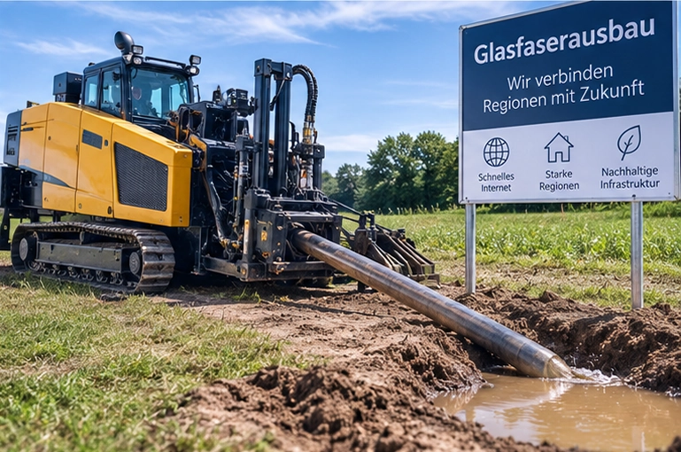 Glasfaserleitungen einfräsen